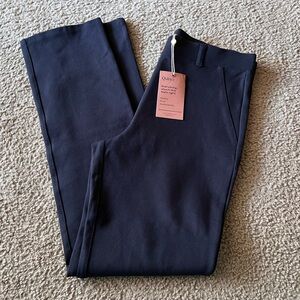 NWT Quince Women's Navy Blue Ultra-Stretch Ponte Pant Straight Leg S Petite 28"
